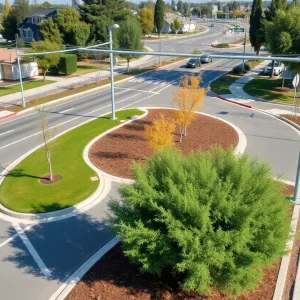 Community infrastructure scene in Orange County showcasing parks and roads