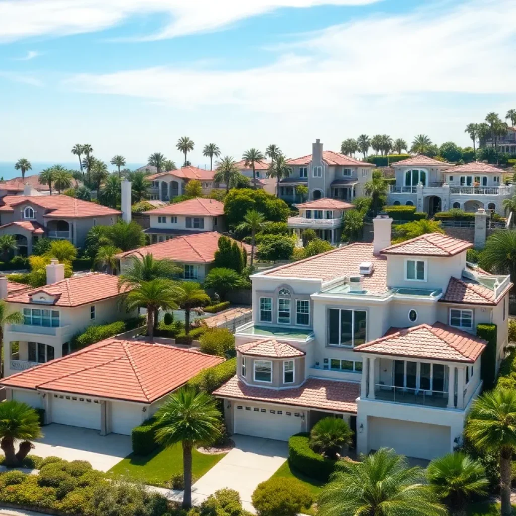 Scenic view of luxury homes in Orange County