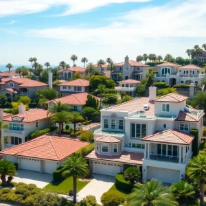 Scenic view of luxury homes in Orange County