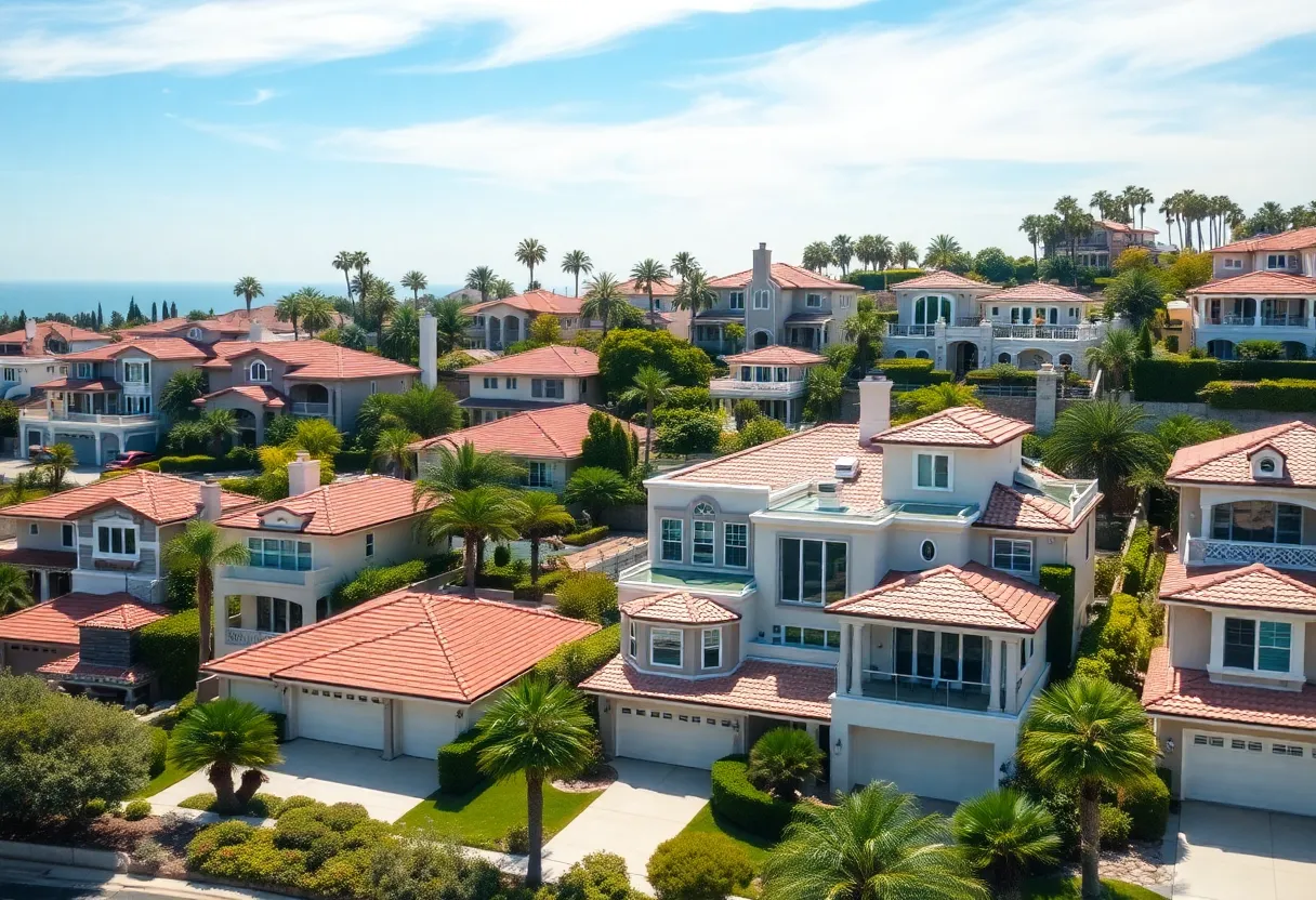 Scenic view of luxury homes in Orange County