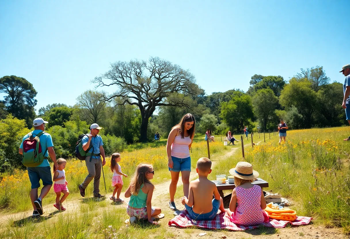 Families enjoying outdoor activities at a park in Orange County