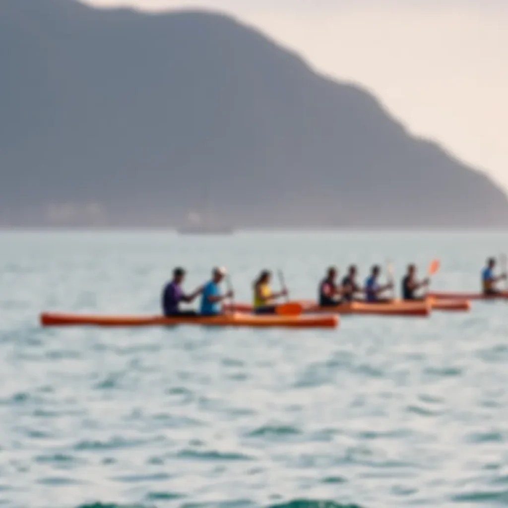 Paddle event promoting ocean safety along the coast.
