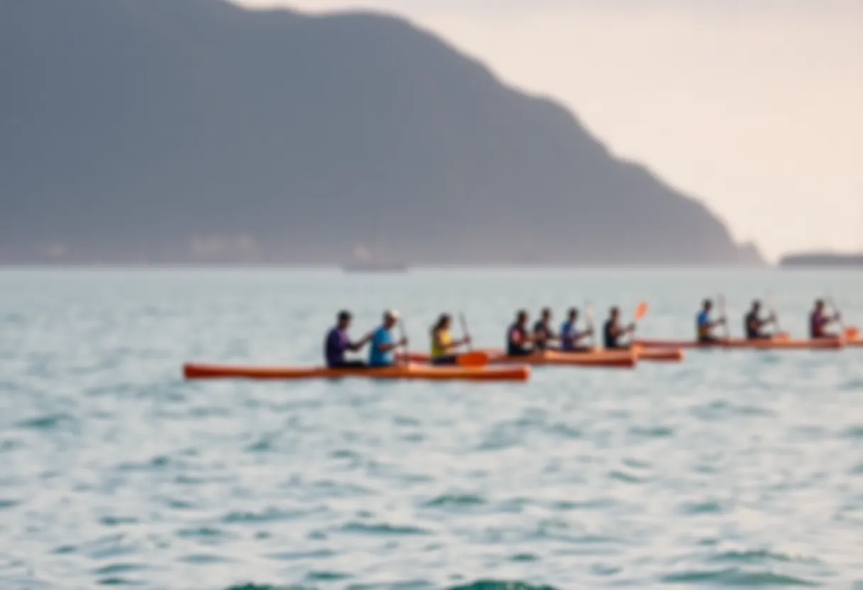 Paddle event promoting ocean safety along the coast.