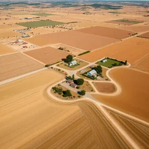 Aerial view of Reynolds Ranch in Central California.