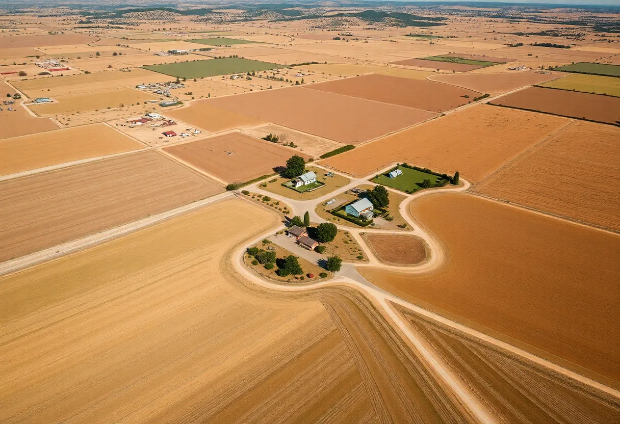 Aerial view of Reynolds Ranch in Central California.