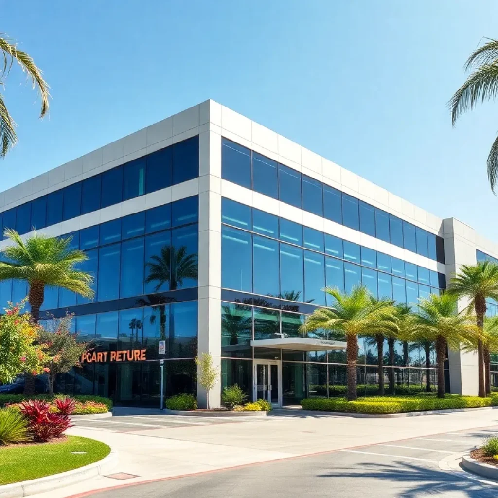 Exterior view of Safran Cabin's new headquarters located in Costa Mesa