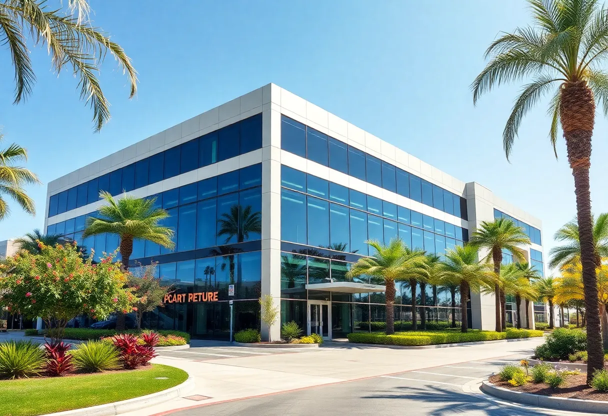 Exterior view of Safran Cabin's new headquarters located in Costa Mesa