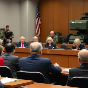 Santa Ana city council discussing military equipment policy