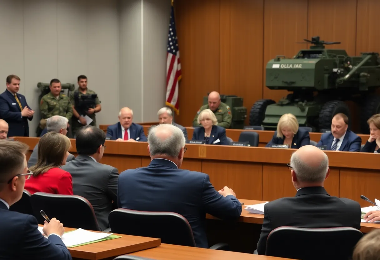 Santa Ana city council discussing military equipment policy