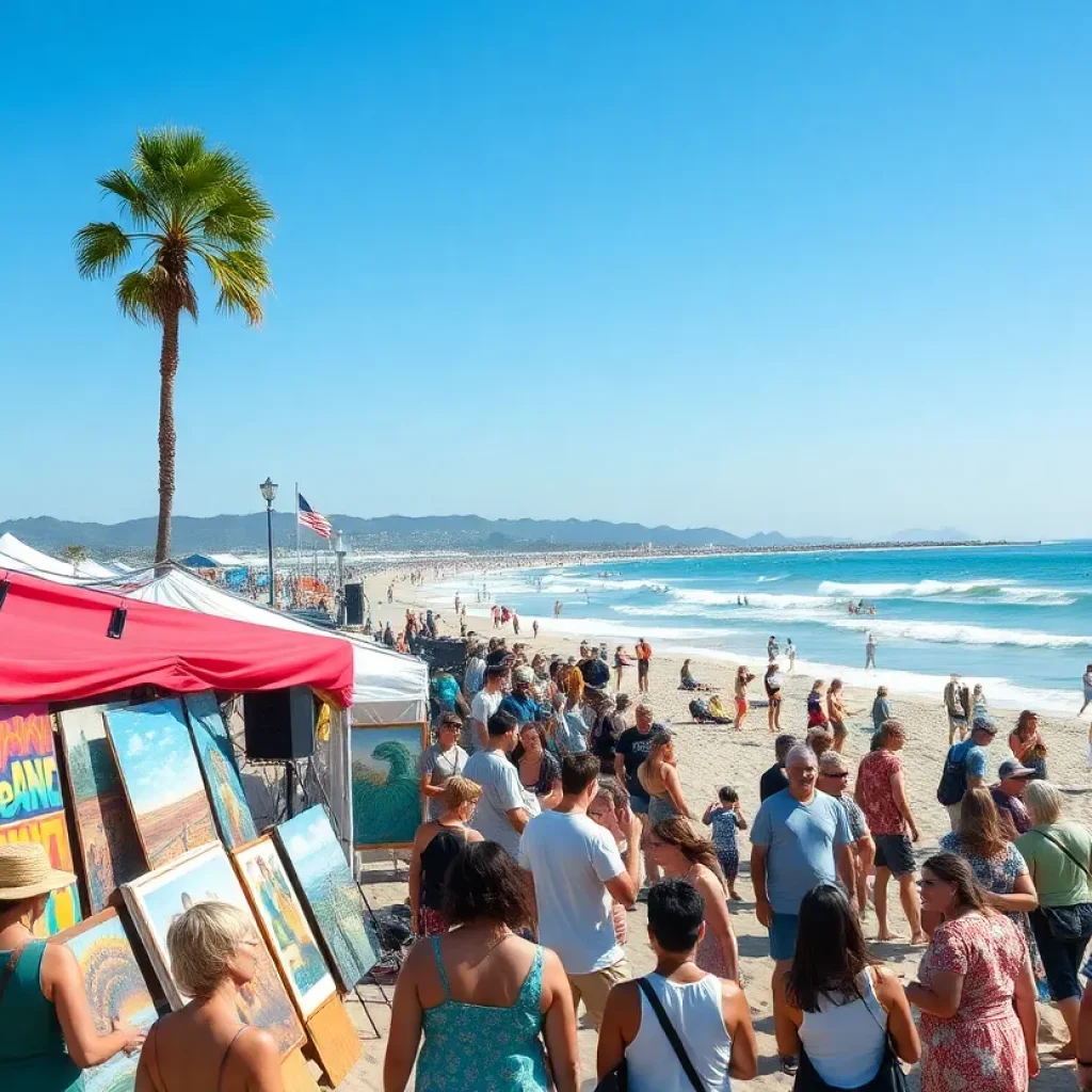 Scene from Southern California summer events including concerts and surf competitions