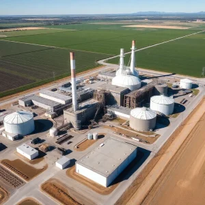 Aerial view of Spreckels Sugar Company