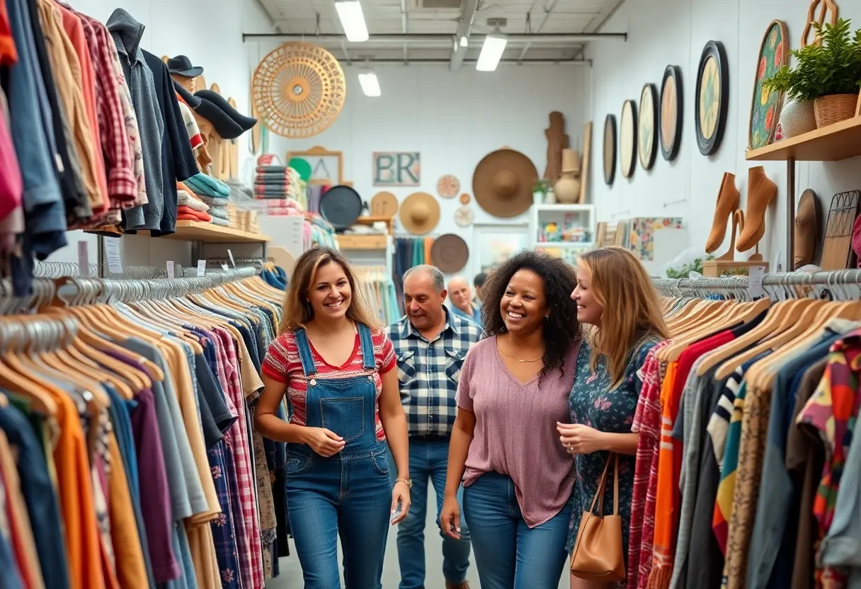 Thrift shop filled with diverse secondhand items for sale