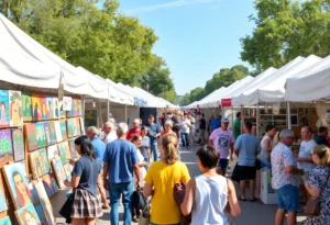 Art in the Park event showcasing various artists and their works.