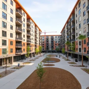 Construction of the Avon River Apartments in Costa Mesa