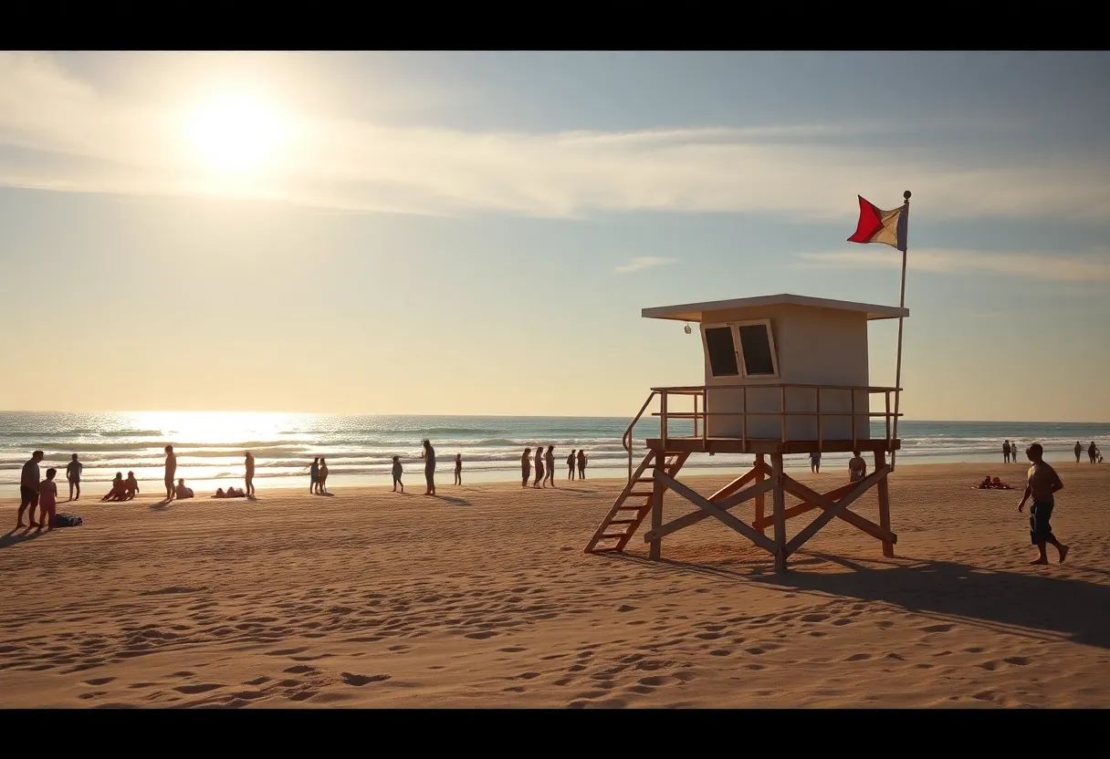 Lifeguard tower on a beach, representing emergency response and community support.