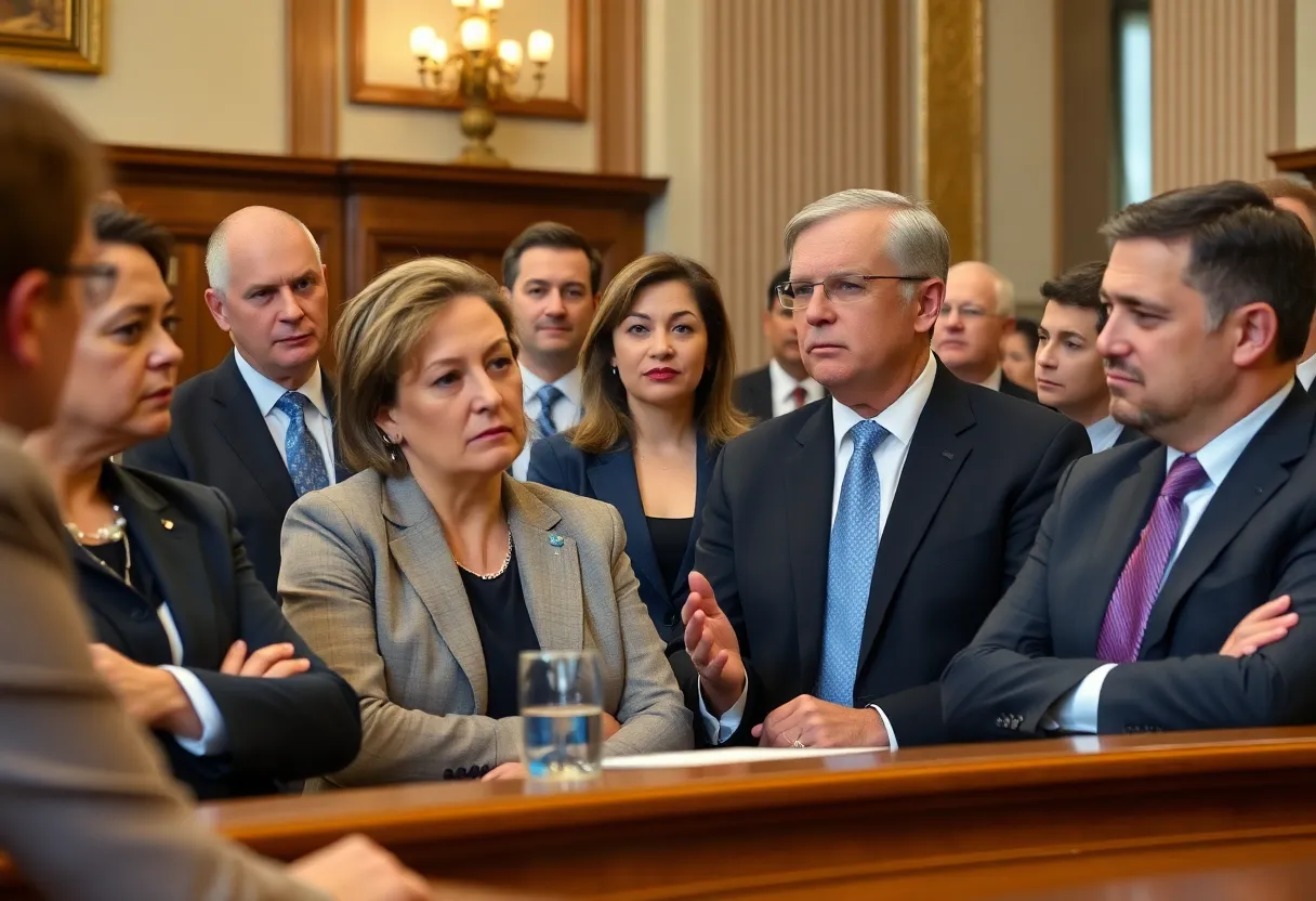 Business leaders discussing cap-and-trade program implications