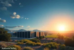 Illustration of California data centers showcasing environmental impacts