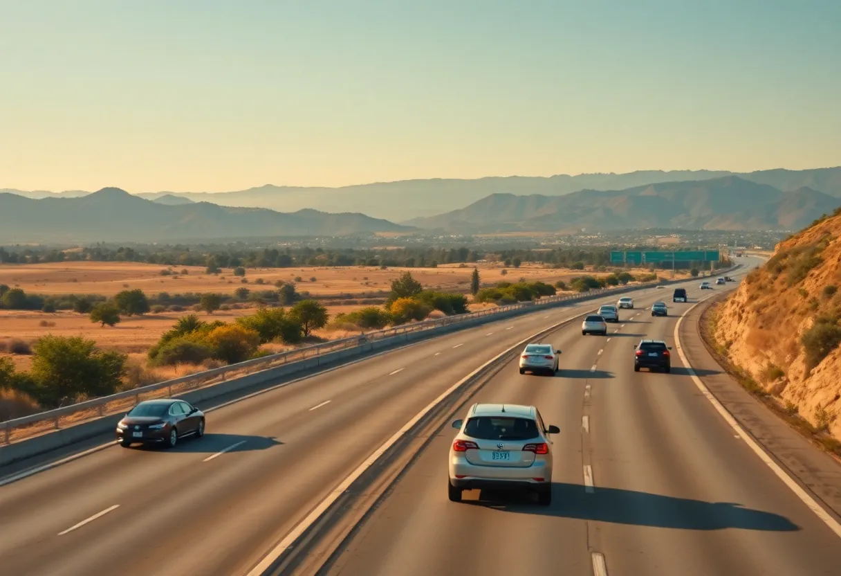 Electric vehicles on California highways
