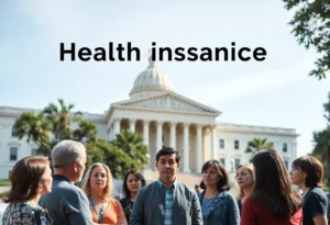 Group of California residents in discussion about health insurance policies