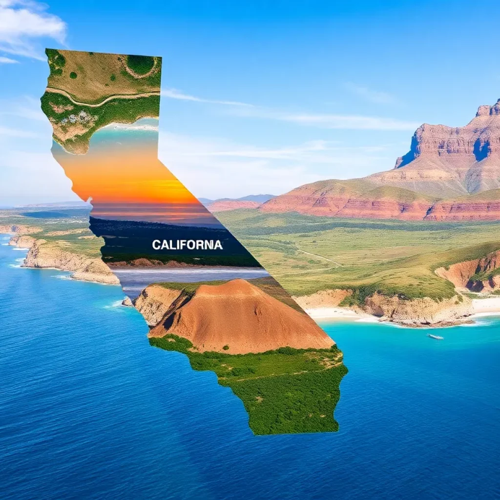 Map illustrating the proposed split of California into two states.