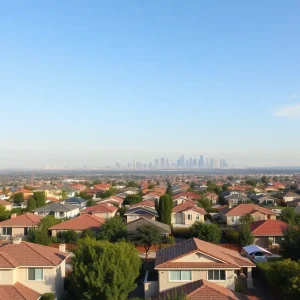 Suburban neighborhood in California with diverse homes
