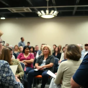 Residents of Costa Mesa discussing housing solutions at a community meeting