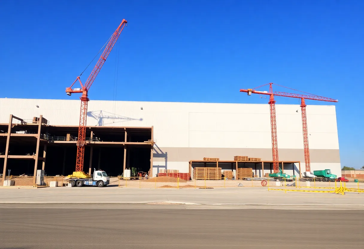 Construction site of Costco warehouses near Tracy, California