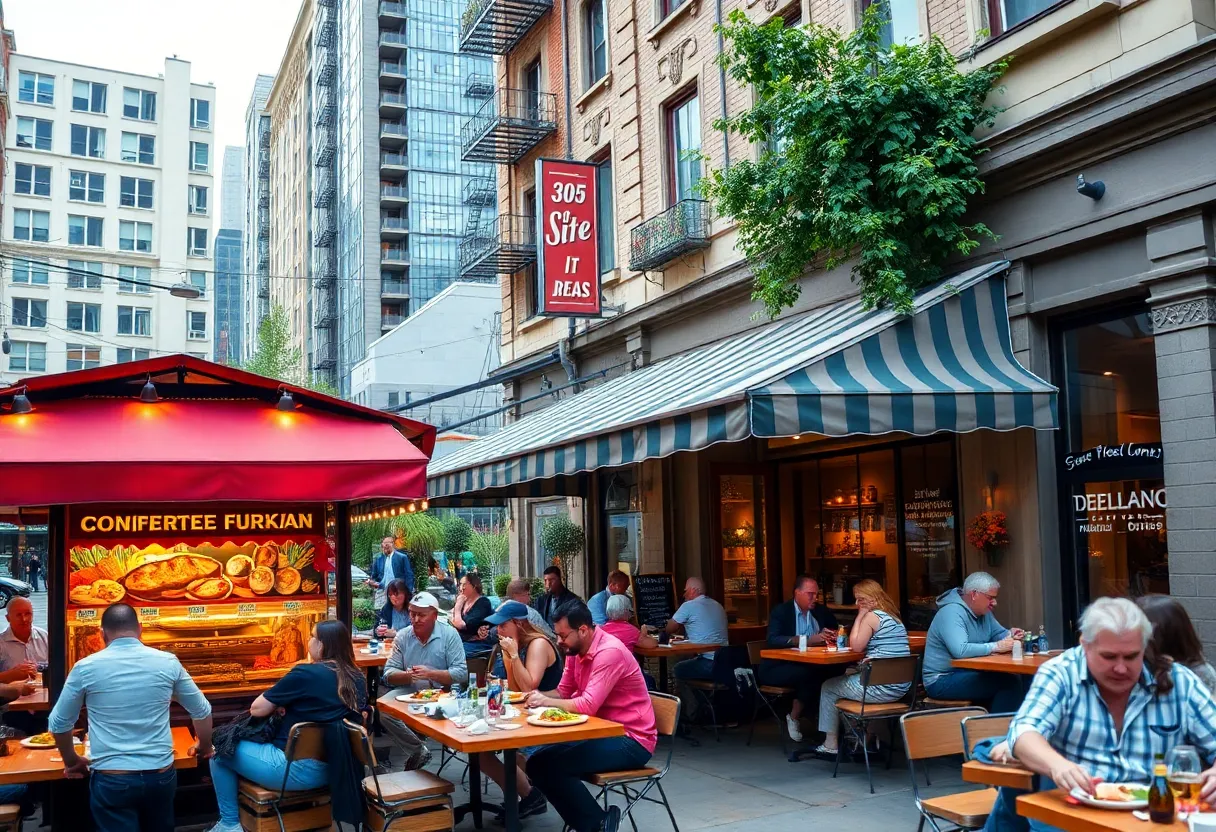 Outdoor dining in Santa Ana, showcasing lively restaurant atmosphere