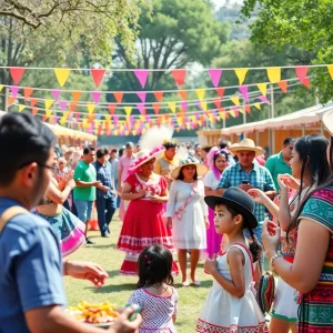 Families enjoying the Fiesta Latina en Irvine at Great Park