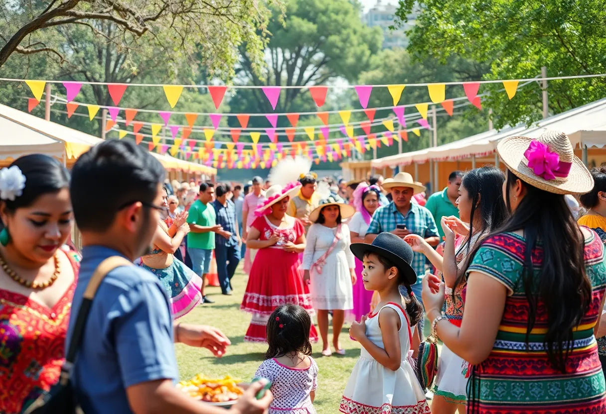 Families enjoying the Fiesta Latina en Irvine at Great Park