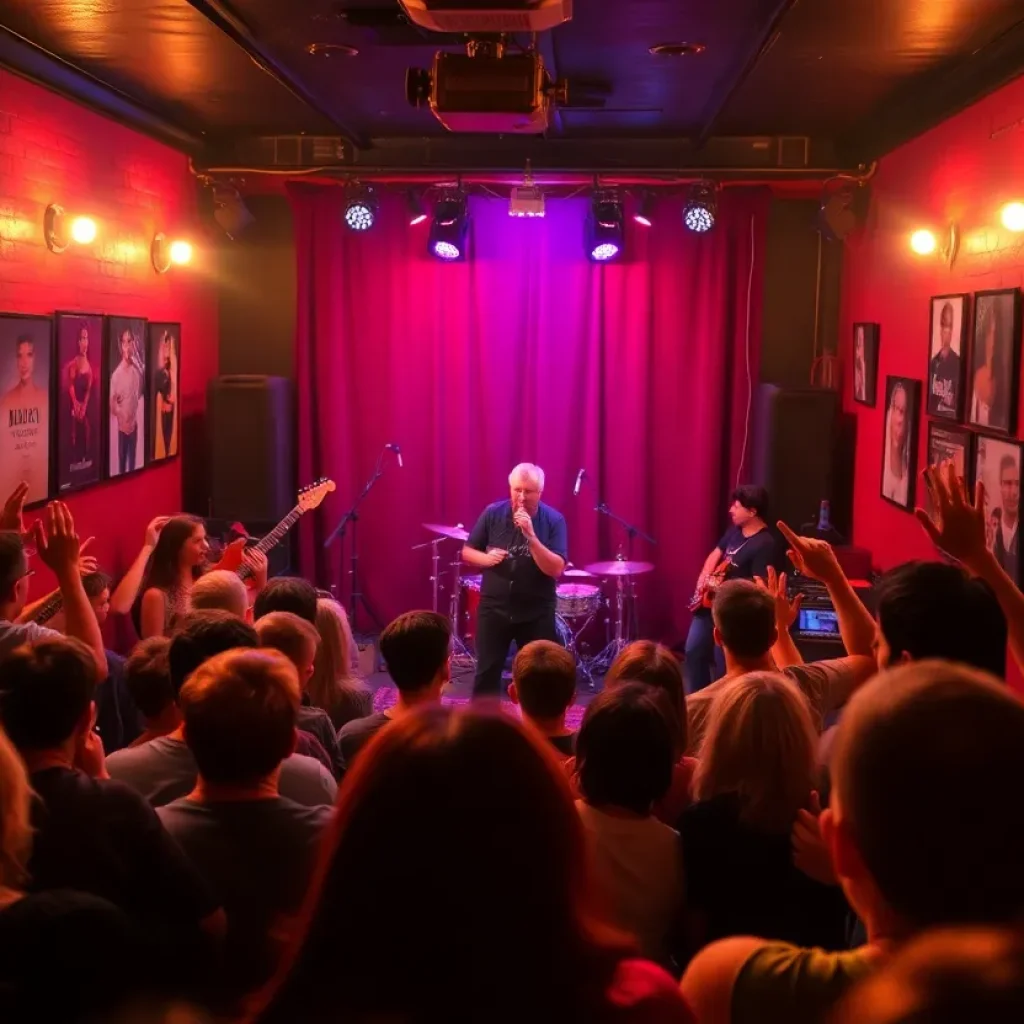 Foo Fighters performing in an intimate venue