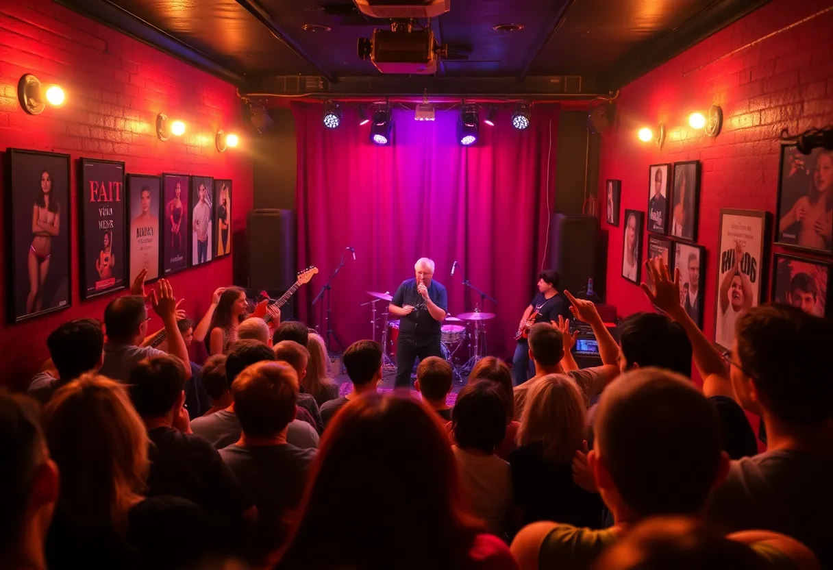 Foo Fighters performing in an intimate venue