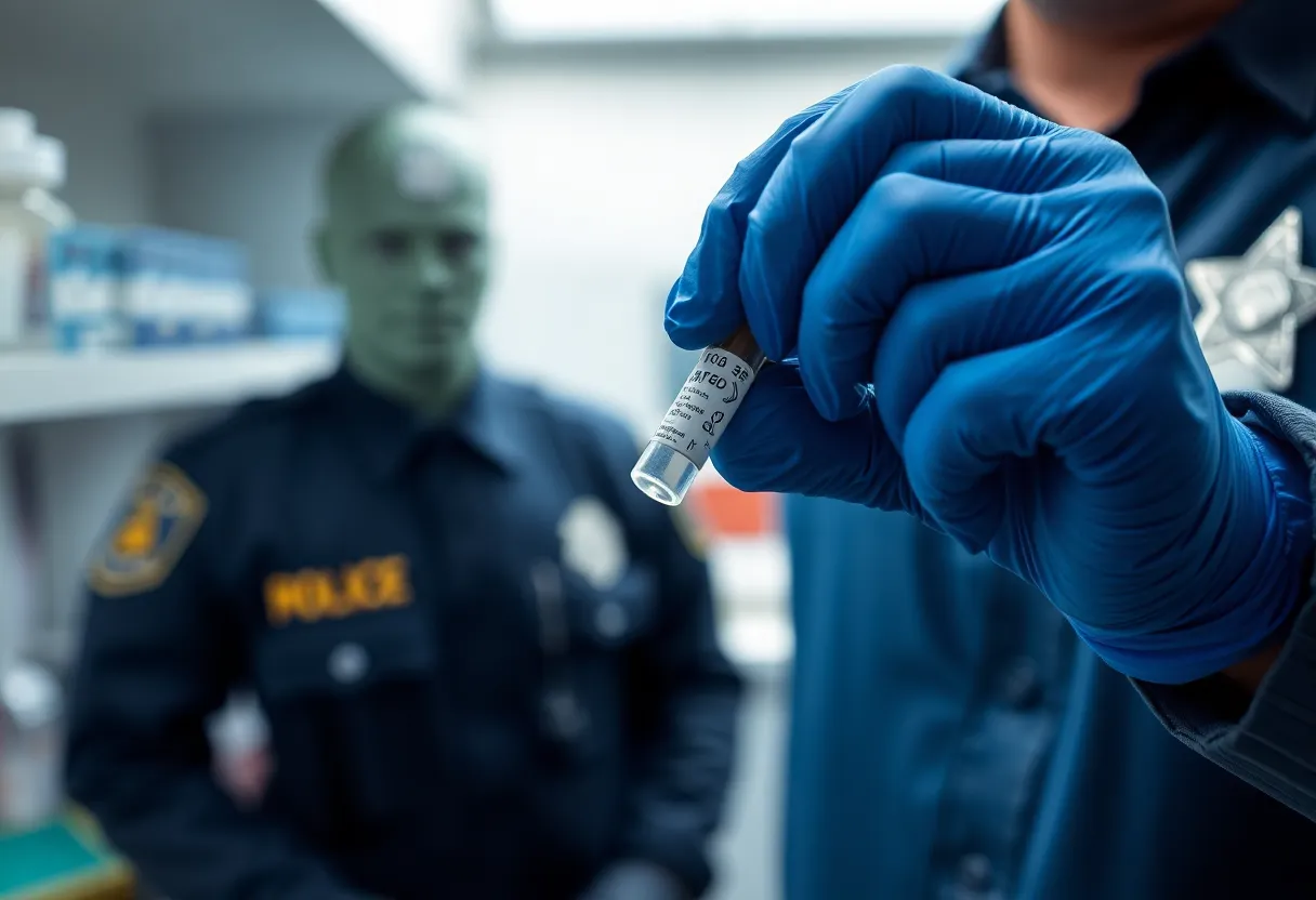 Forensic lab technician analyzing DNA evidence.