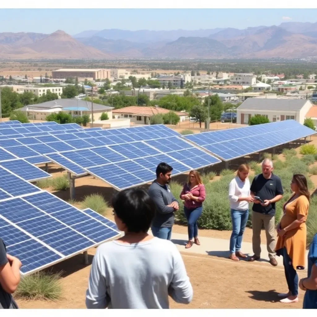 Residents discussing renewable energy in Irvine, California