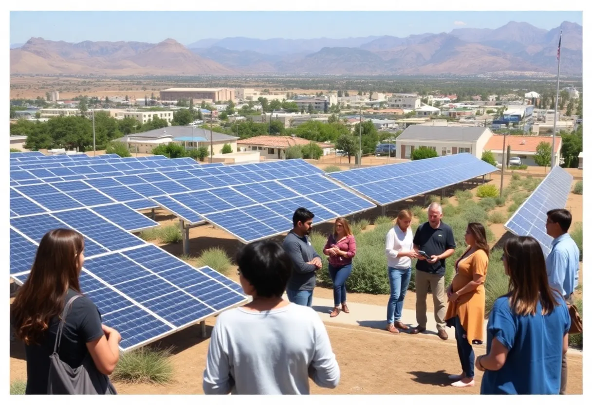 Residents discussing renewable energy in Irvine, California