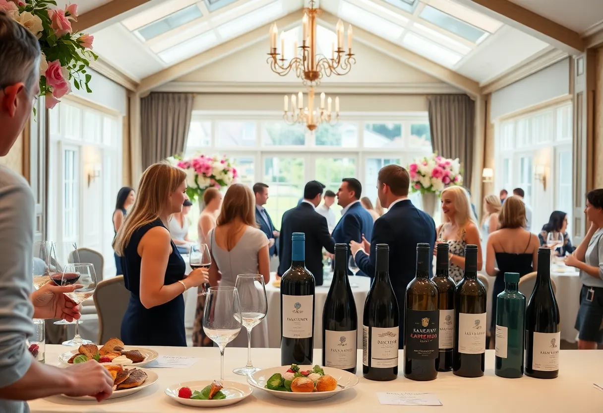 Guests enjoying the Keep the Promise Wine Tasting Benefit at Big Canyon Country Club