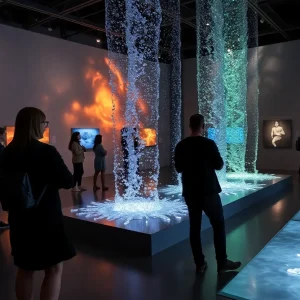 Multimedia art installations at Lensing Water exhibition