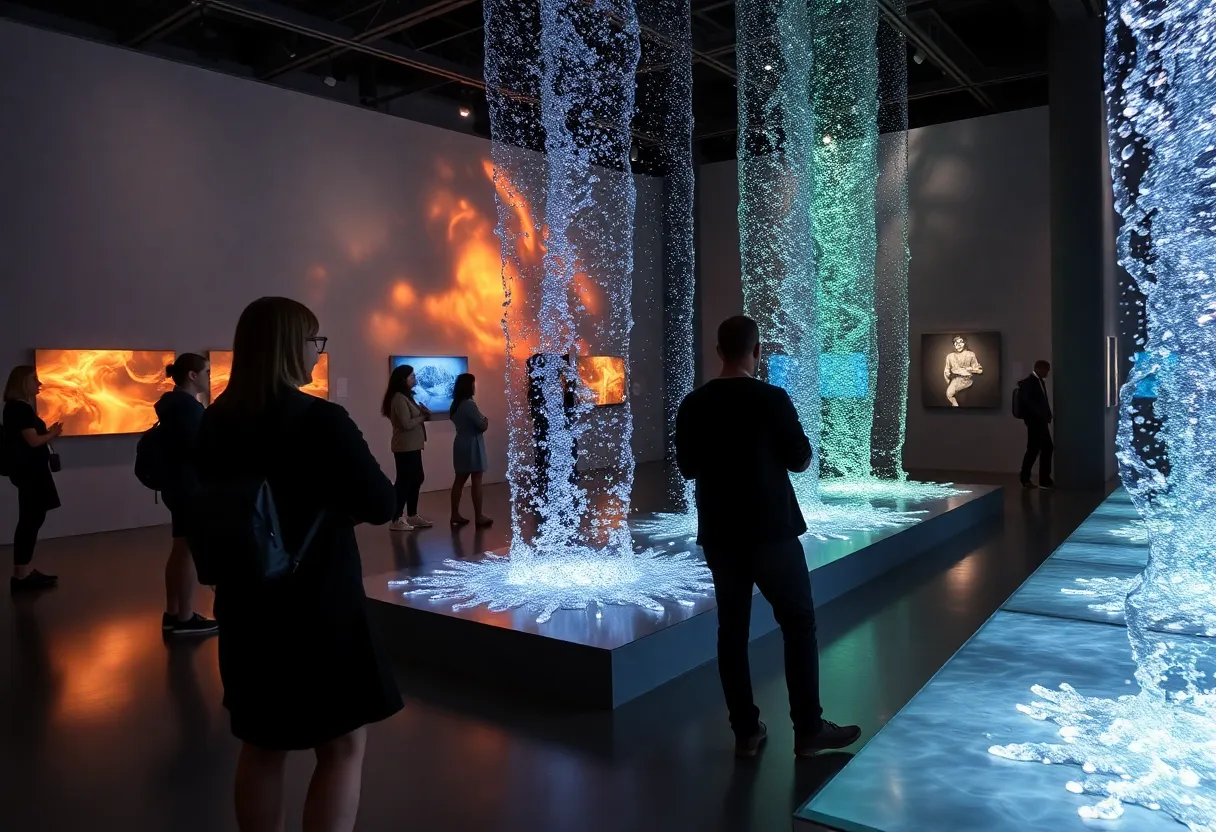 Multimedia art installations at Lensing Water exhibition