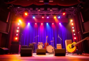 Scene from the Million Dollar Quartet musical performance at South Coast Repertory.