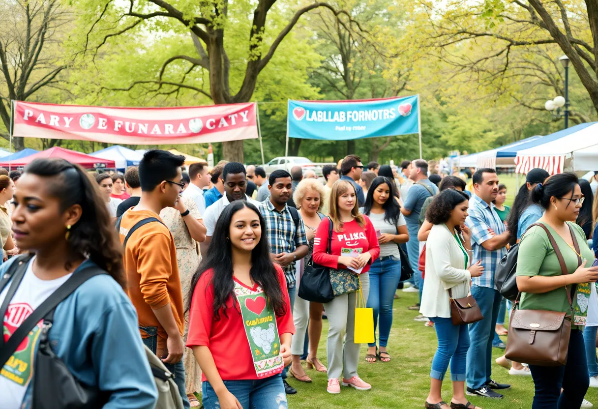 A community gathering at a charity event in Orange County