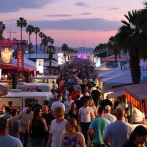 A collage of cultural events in Orange County showcasing music and food.