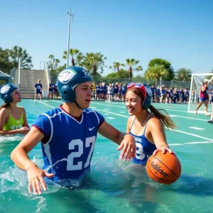 High school athletes competing in sports