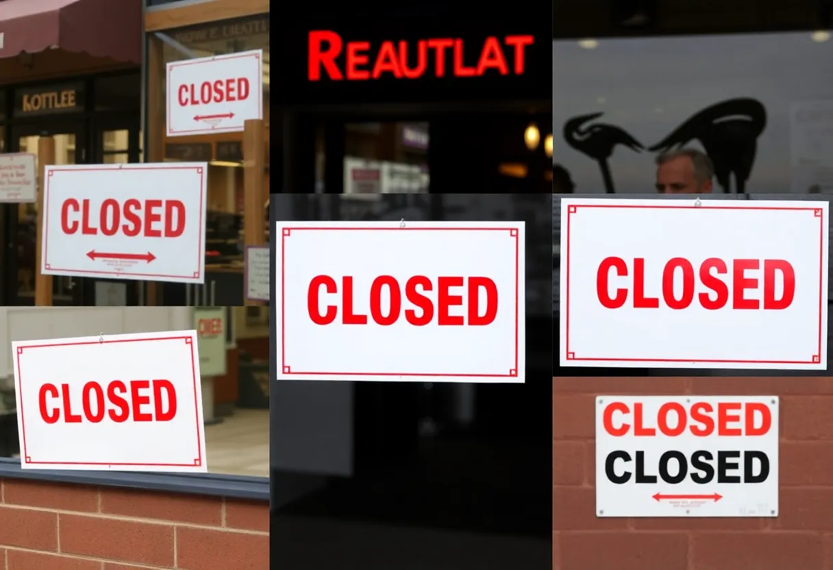 Several restaurants in Orange County with closed signs due to health code violations.