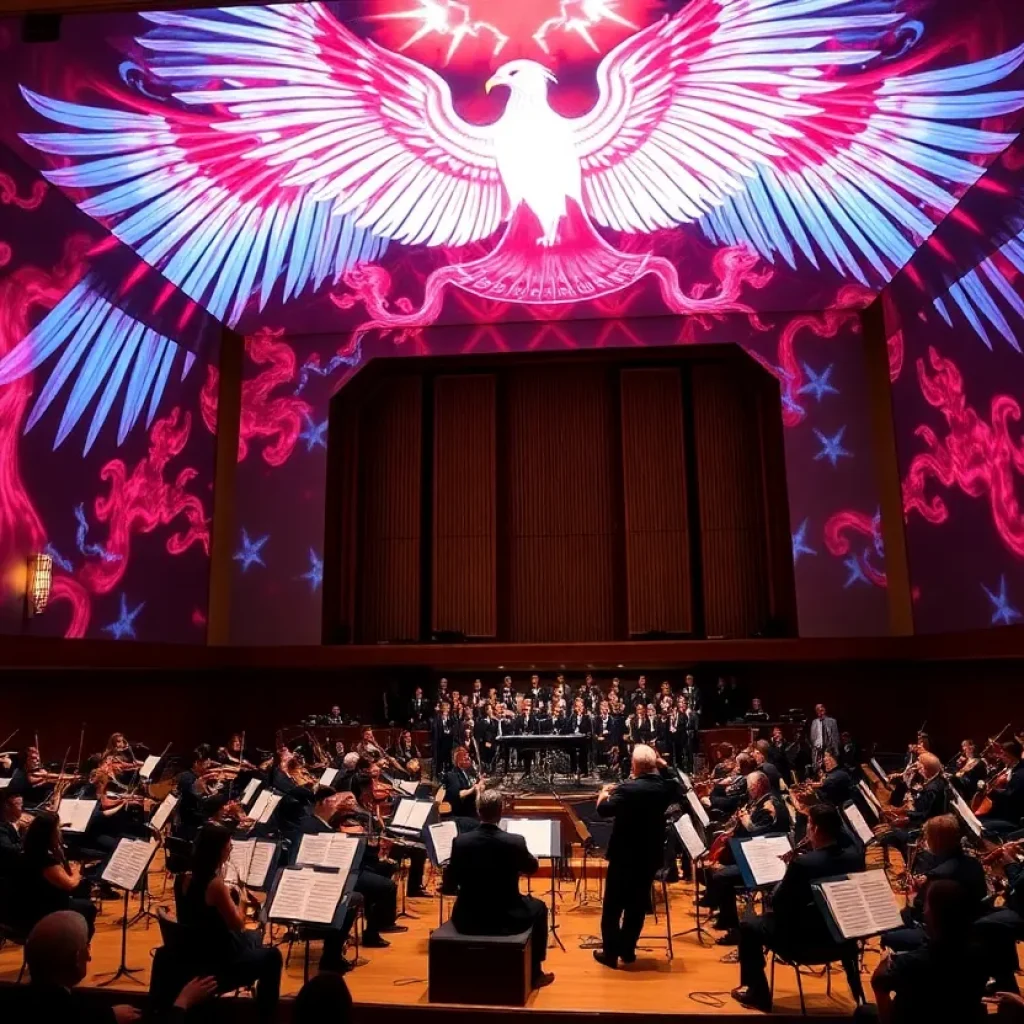 Orchestra performing Stravinsky's Firebird at Segerstrom Center