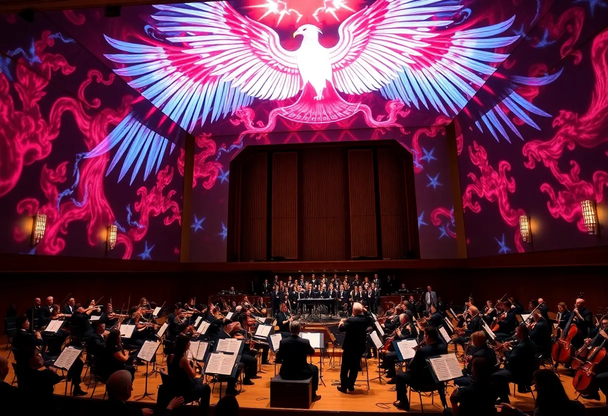 Orchestra performing Stravinsky's Firebird at Segerstrom Center