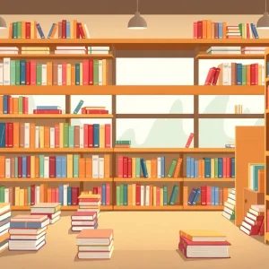 Diverse books in a public library for minors