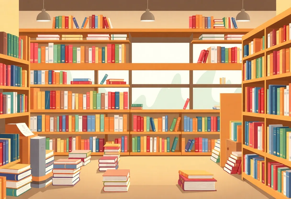 Diverse books in a public library for minors