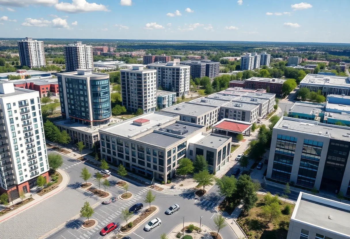 Rendering of the Santa Ana The Village mixed-use redevelopment project