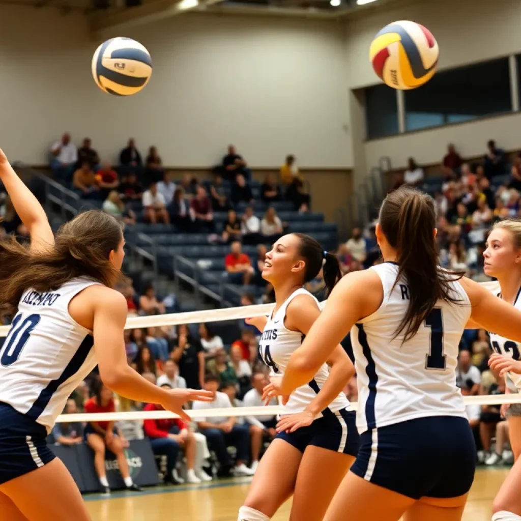Women's volleyball match between Santa Monica College and Orange Coast College