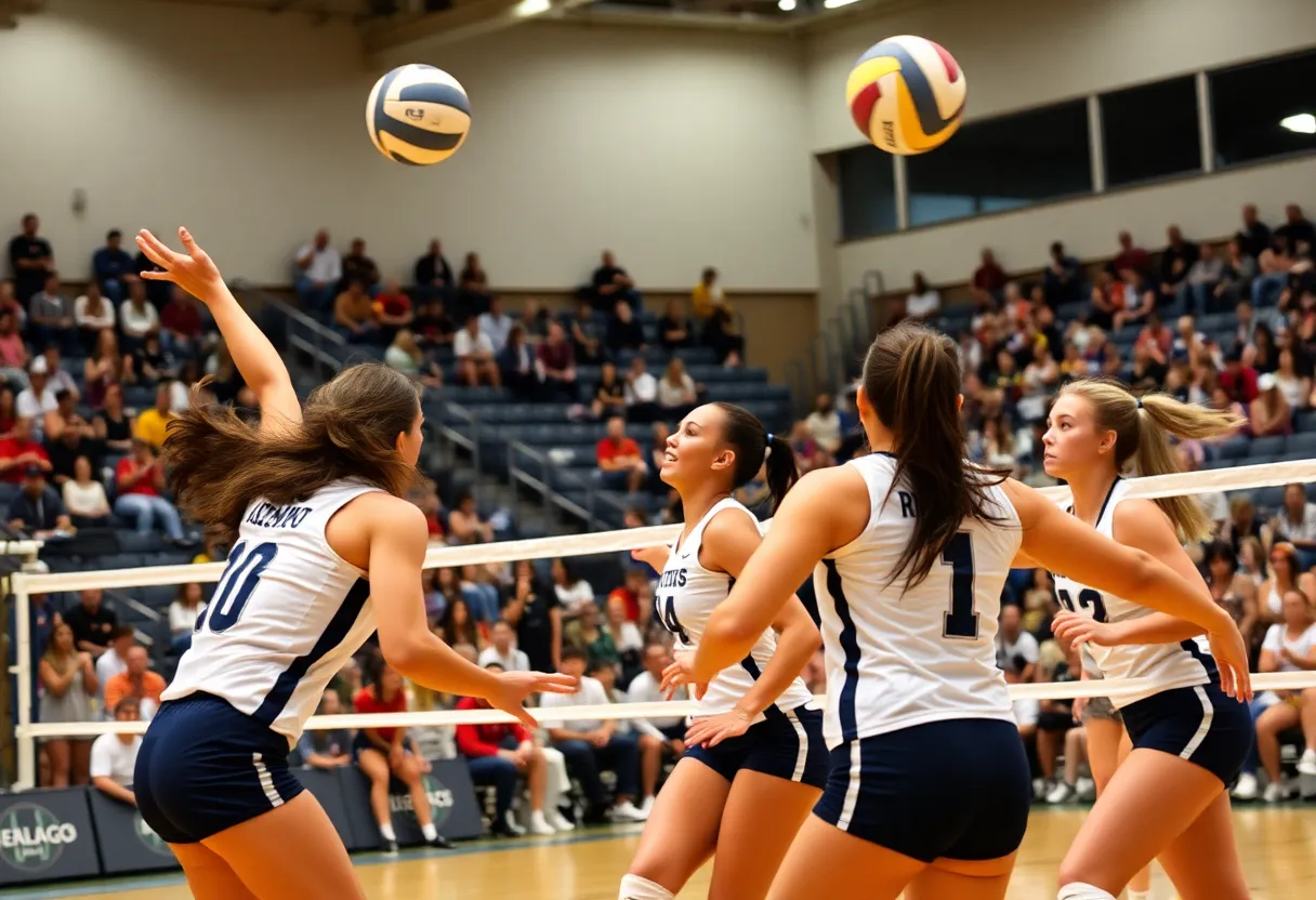 Women's volleyball match between Santa Monica College and Orange Coast College
